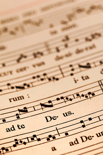 deus музыка - sheet music hymnal antique old стоковые фото и изображения