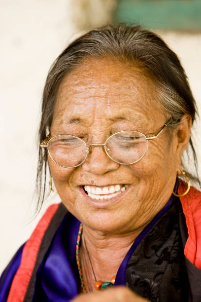 Senior Tibetan female - in a refugee camp in Nepal