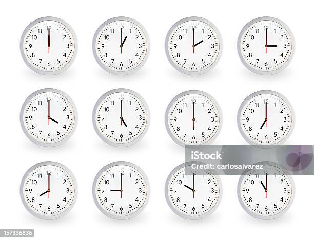 12 시계 12시간 시계 숫자판에 대한 스톡 사진 및 기타 이미지 - 시계 숫자판, 6, 벽 시계