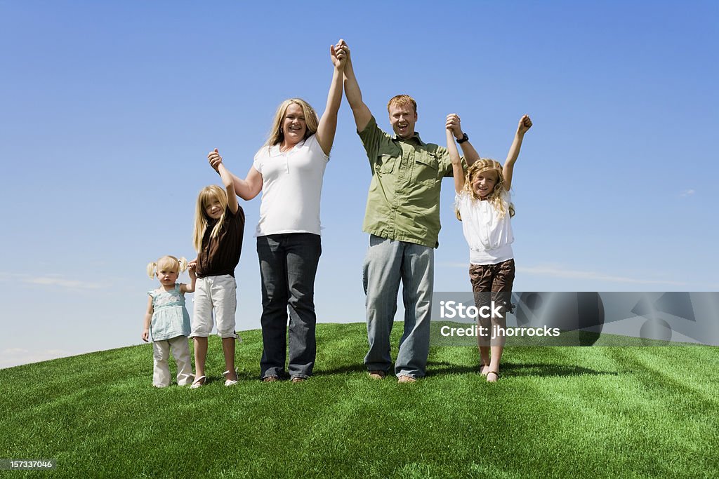 Glückliche Familie von fünf - Lizenzfrei Familie Stock-Foto