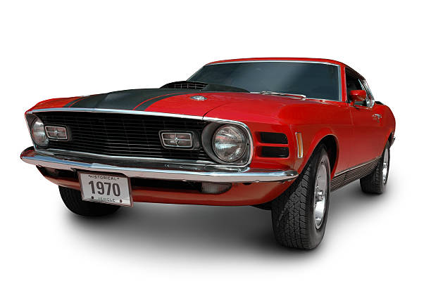 mustang mach 1-1970 - car front view racecar sports car - fotografias e filmes do acervo