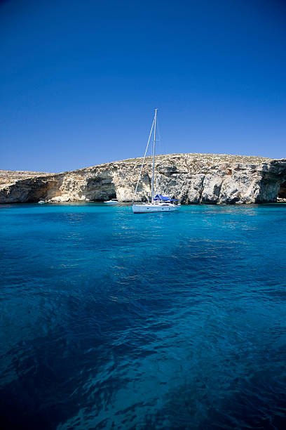 istock Sailing Boat in Blue Lagoon Malta 157337386