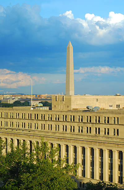 istock Washington Monument and Department of Interior after storm 157337428