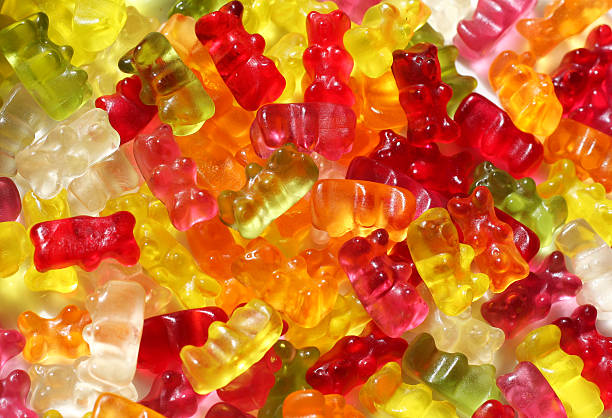 Gummy Bears Background close-up of delicious gummy bears gummy candy photos stock pictures, royalty-free photos & images