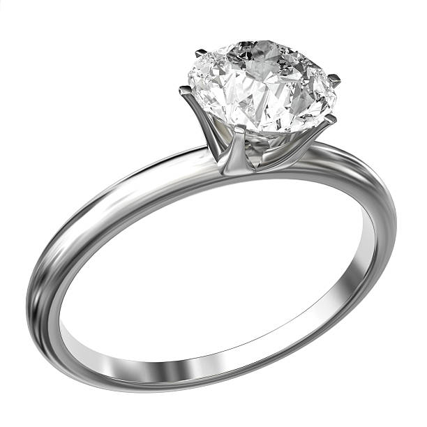 Diamond Ring White gold ring with a large princess cut diamond isolated on a white background. Very high resolution 3D render. engagement ring stock pictures, royalty-free photos & images