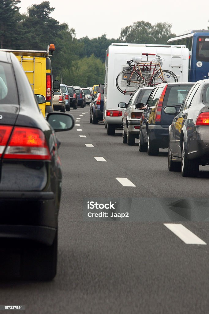 Primer plano de un holandés tráfico en la autopista - Foto de stock de Embotellamiento libre de derechos