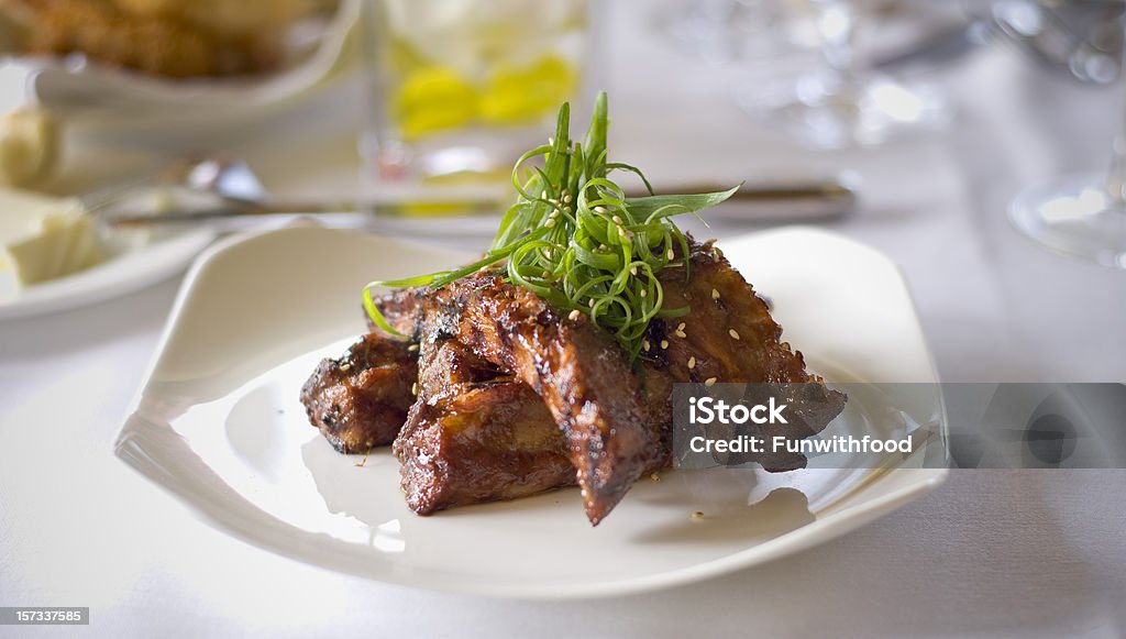 Costelas de Churrasco de carne de porco carne Costeleta de porco, alimentos para jantar no restaurante Gastrónomo - Royalty-free Costeleta de Porco Foto de stock