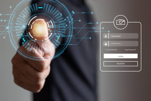 istock Handprint, protection of personal information, cyber security concept. 1573385901