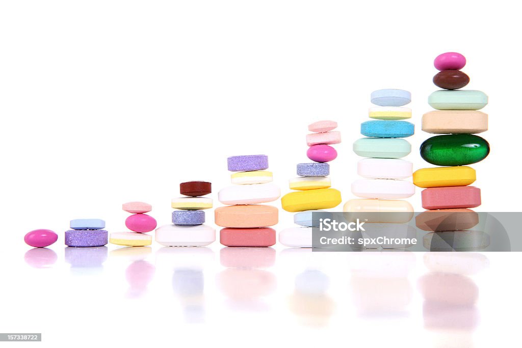 Prescripton 의약품 비용 상승 - 로열티 프리 약품 캡슐 스톡 사진