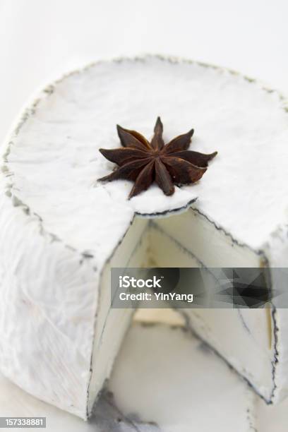 Goat Cheese Gourmet Cheese With Star Anise Spice Cut Open Stock Photo - Download Image Now