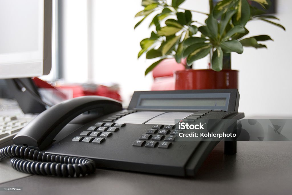 ビジネス電話のクローズアップ - オフィスのロイヤリティフリーストックフォト