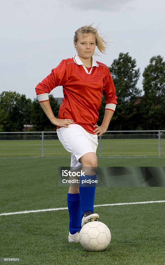 여성 soccer player - 로열티 프리 축구 스톡 사진