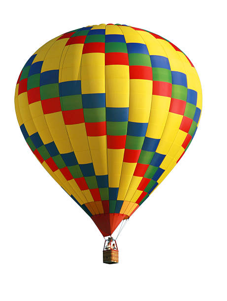 isolated hot air balloon stock photo