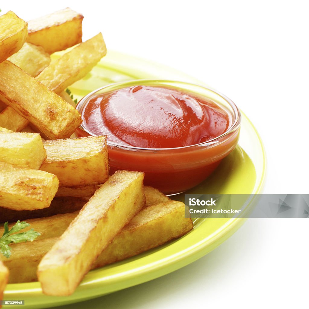 Batata frita com ketchup - Foto de stock de Alimentação Não-saudável royalty-free