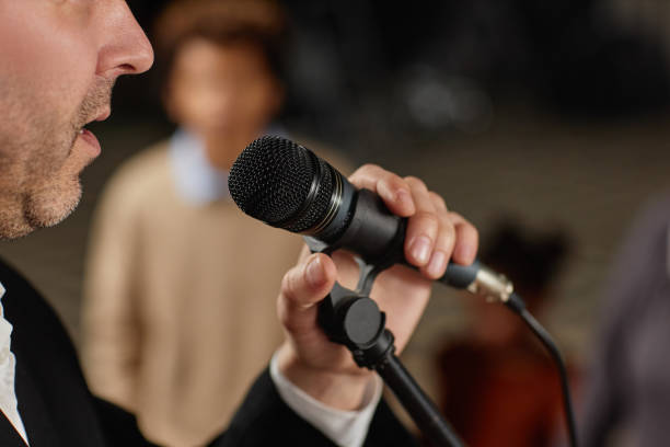 istock Pastor speaking in microphone in church 1573410928
