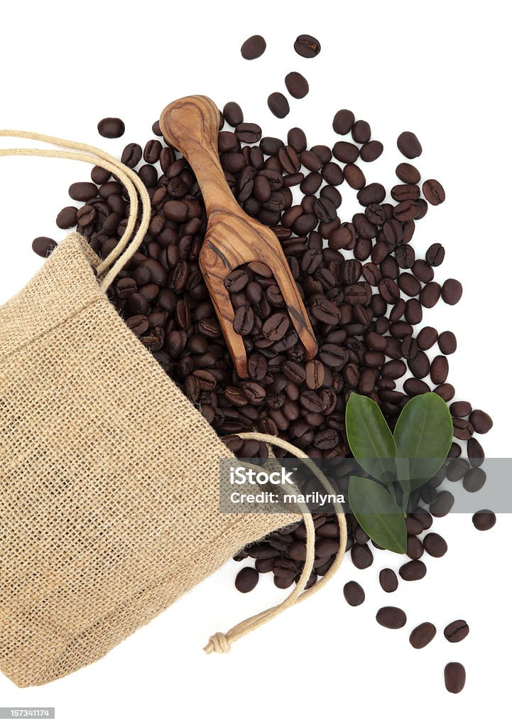 Kaffee Kaffeebohnen - Lizenzfrei Beutel mit Bandverschluß Stock-Foto