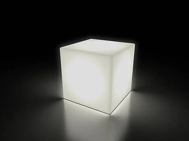 luminous cube with clipping path
