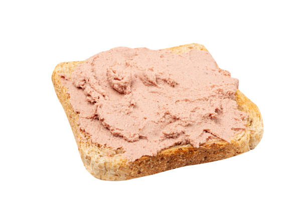 istock Meat Paste Toast Bread Isolated, Tuna Pate Sandwiches, Terrine Toasts, Chopped Liver Mousse, Fish Paste Canape 1573436370