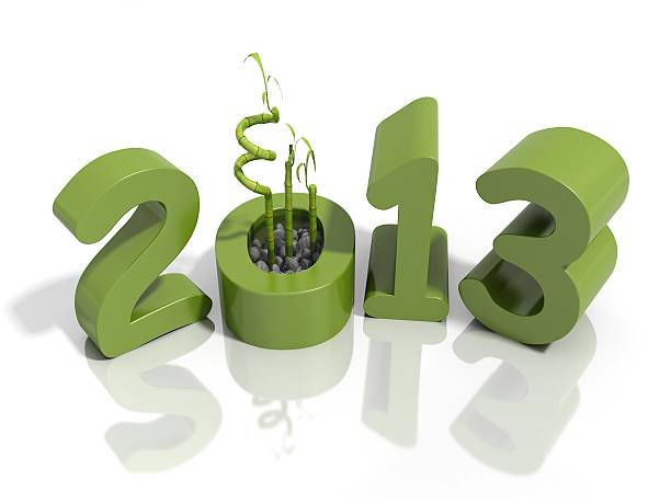 istock New year 2013 in green numbers with bamboo 157345424