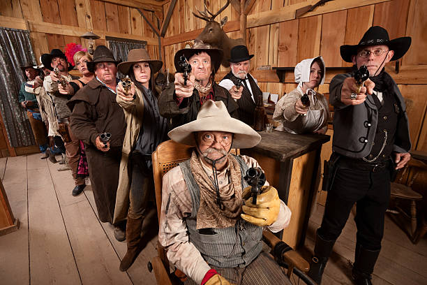 istock Tough People with Guns in Old Saloon 157347999