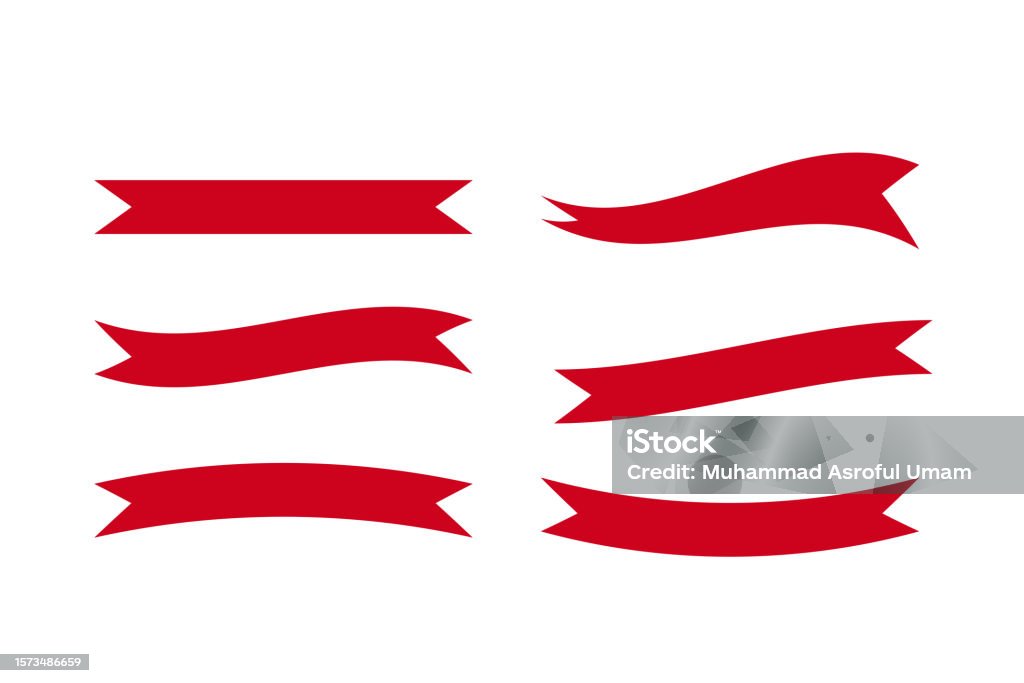 Red Ribbon Simple Vector Vector Red Ribbons Set Collection Stock Illustration - Download Image ...