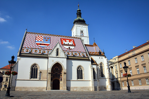 The Church of St. Mark is the parish church of old Zagreb, Croatia, located in St. Mark's Square. It is one of the oldest architectural monuments in Zagreb.