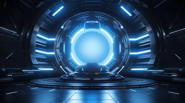 istock futuristic sci fi empty podium in room with for product presentation 1573494785
