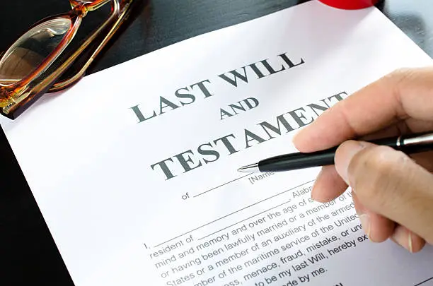 Photo of last will and testament