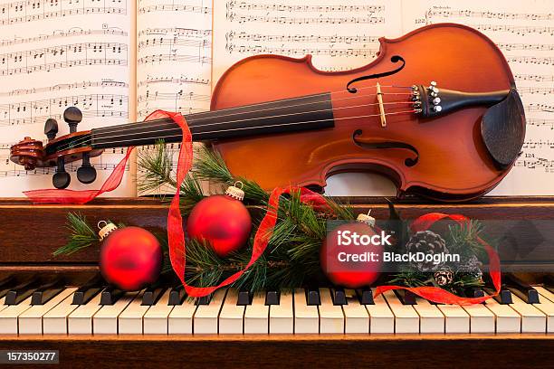 A Background Representing Holiday Music Stock Photo - Download Image Now - Christmas, Orchestra, Piano