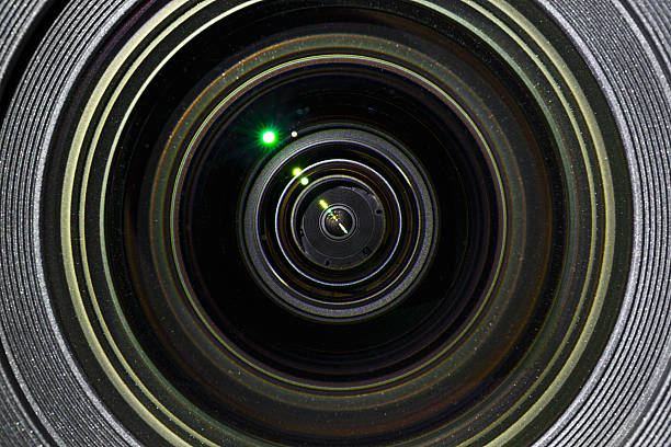 istock Photographic lens closeup view with light reflections 157350695