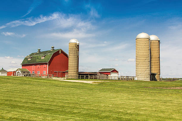 istock American country farm with silos 157352164