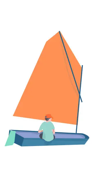 Vector illustration of sailing school