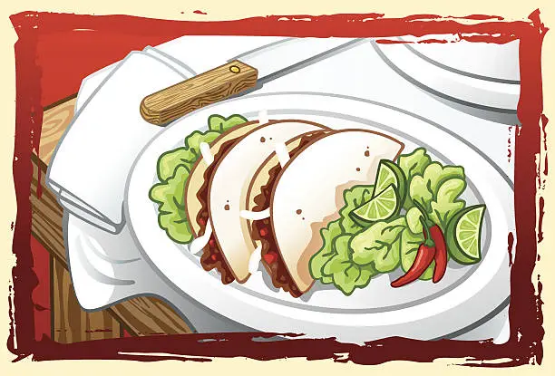 Vector illustration of Taco Meal