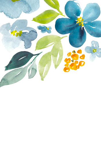 Watercolor floral card design.