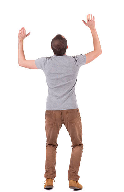 istock Back view of shocked  man in shirt . 157359707