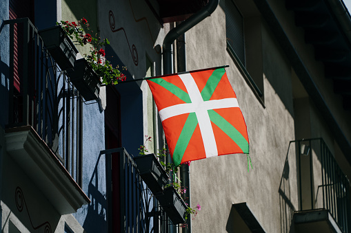 A Basque Country 'ikurriña' flag