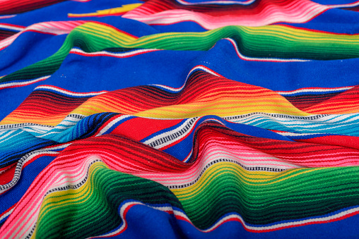 Colorful serape. Typical colorful fabric from Mexico. Texture background.