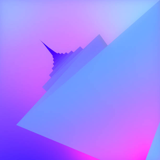 istock Neon colored zag libyrinth background. Abstract art design. 3d rendering digital illustration 1573661082