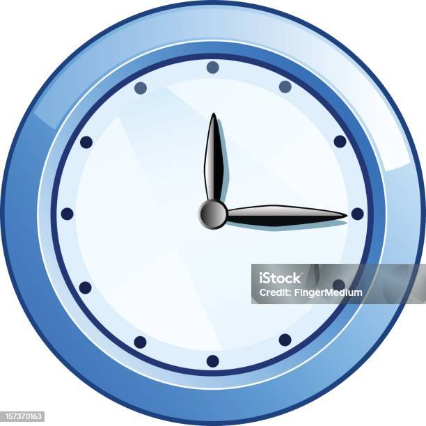 Ilustración de Reloj Despertador y más Vectores Libres de Derechos de Aguja de Reloj - Aguja de Reloj, Azul, Azul real