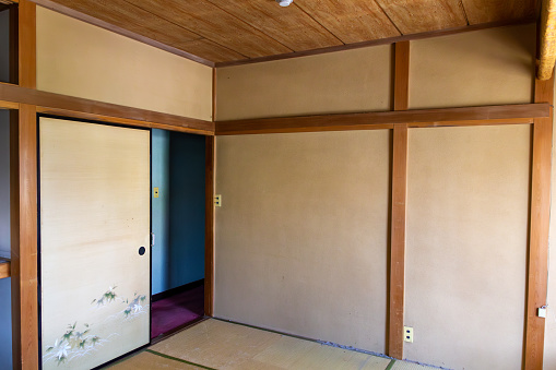 Moving day. Empty Japanese style room.