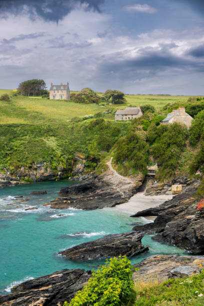 Picturesque coastline of Prussia cove, Cornwall, Great Britain.