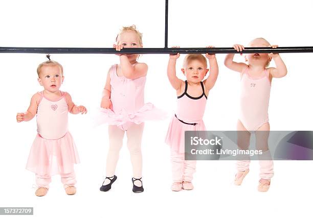 A Row Of Cute Baby Dancers As Ballerinas Stock Photo - Download Image Now - Baby - Human Age, Dance Studio, Dancing