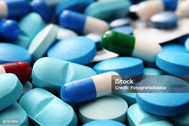 Pills And Capsules Stock Photo - Download Image Now - Addiction, Capsule - Medicine, Color Image