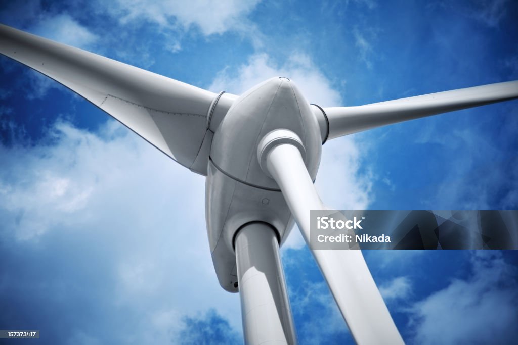 wind turbine  Blue Stock Photo