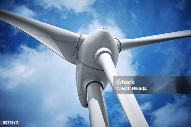 Wind Turbine Stock Photo - Download Image Now - Blue, Cloud - Sky, Cloudscape