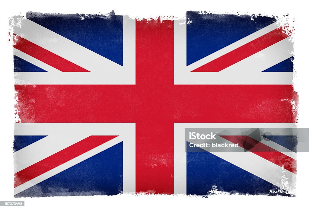 Bandeira de Grunge do Reino Unido - Foto de stock de Antigo royalty-free