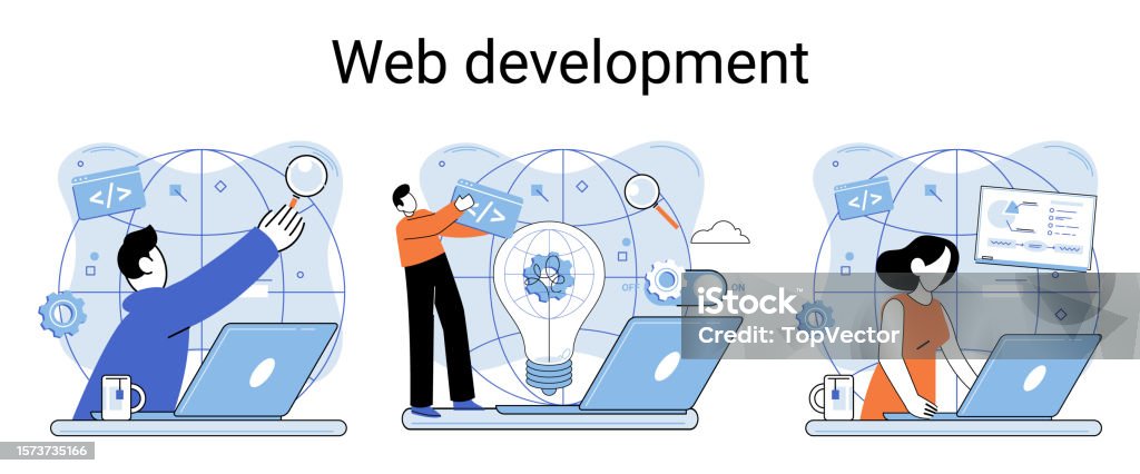 Web Development Coding And Programming Creation Digital Software Mobile ...