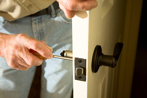 istock Home Improvements replacing door knob 157373548