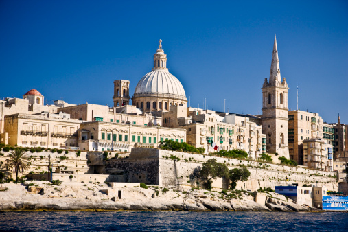 Amazing view from the sea on the harbor of Valetta, Malta. Canon 1Ds Mark III