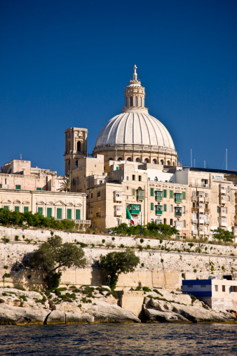 View from the sea on the city of Valetta, Malta. Canon 1Ds Mark III